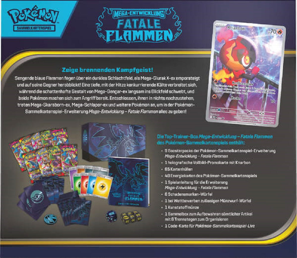 Pokemon ME02 Mega Entwicklung – Fatale Flammen Top-Trainer-Box (deutsch)