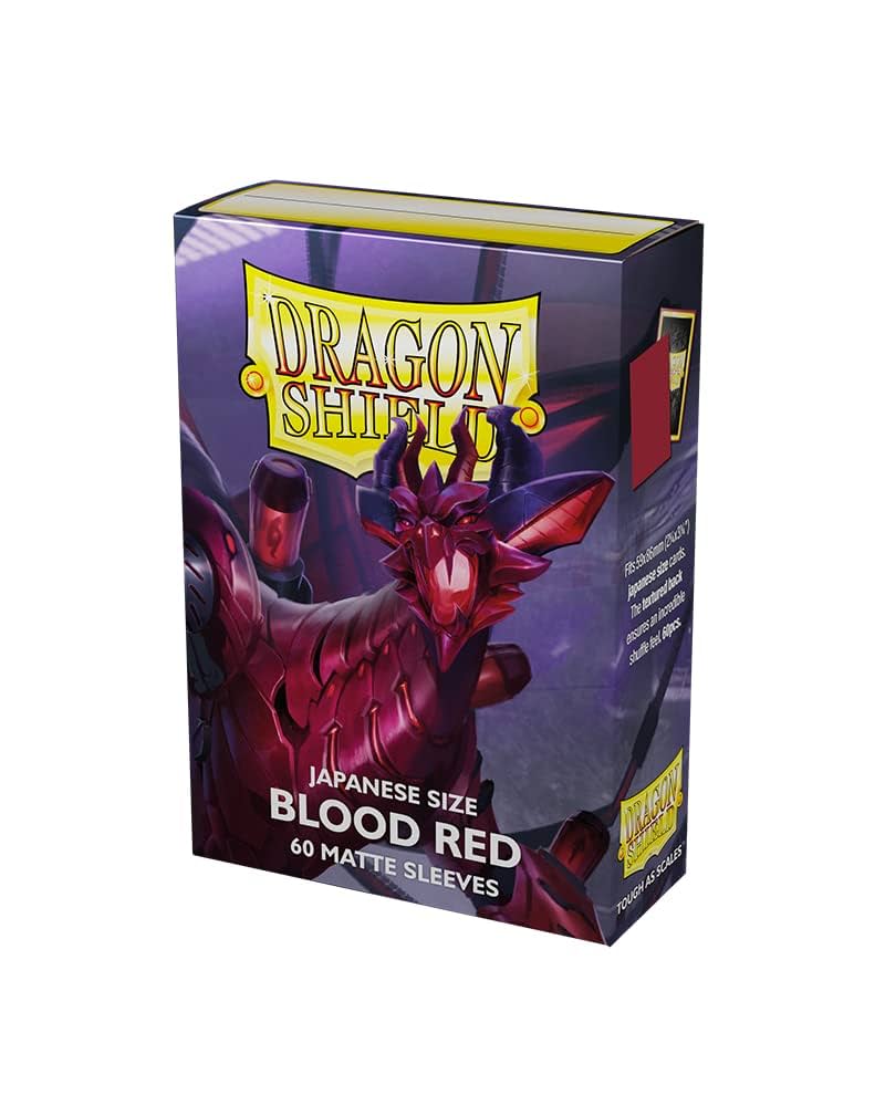 Dragon Shield - 60 Japanese Size Dual Sleeves - Matte Blood Red