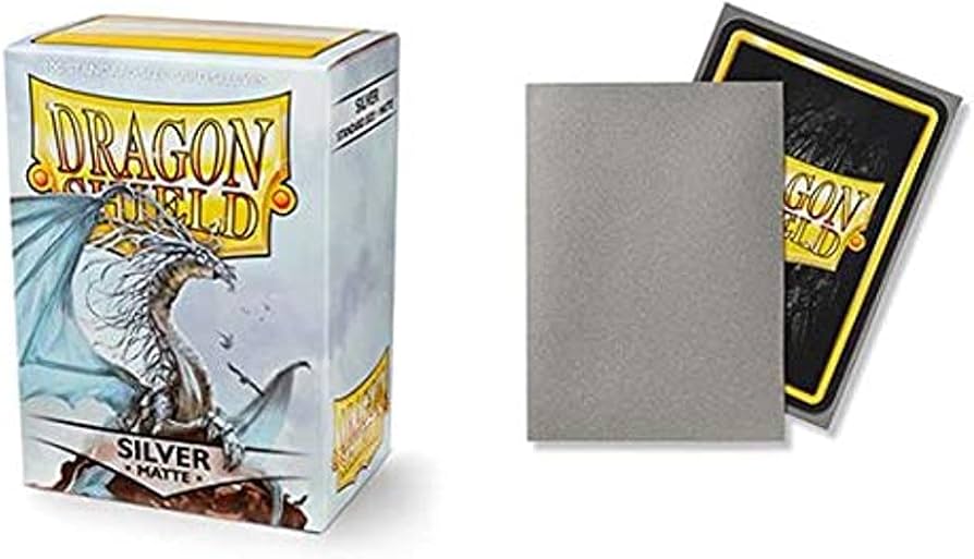Dragon Shield - 100 Standard Size Card Sleeves - Silver Matte