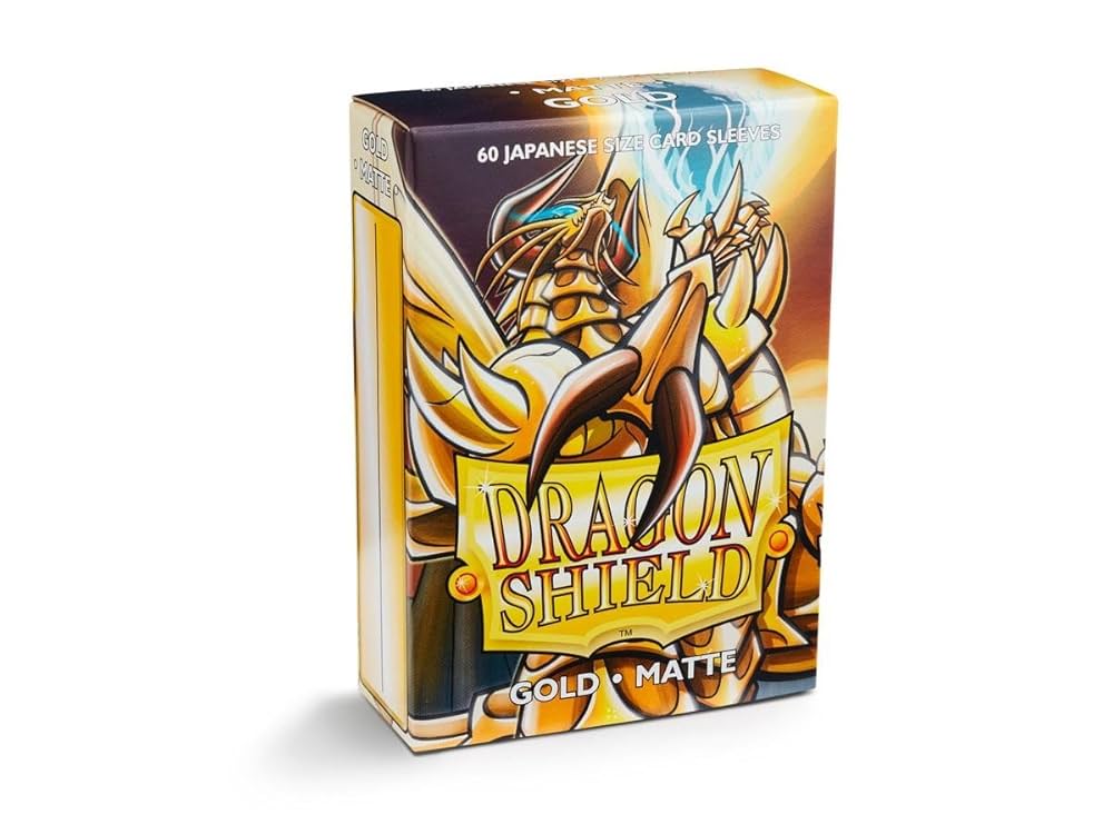 Dragon Shield - 60 Japanese Size Dual Sleeves - Gold Matte