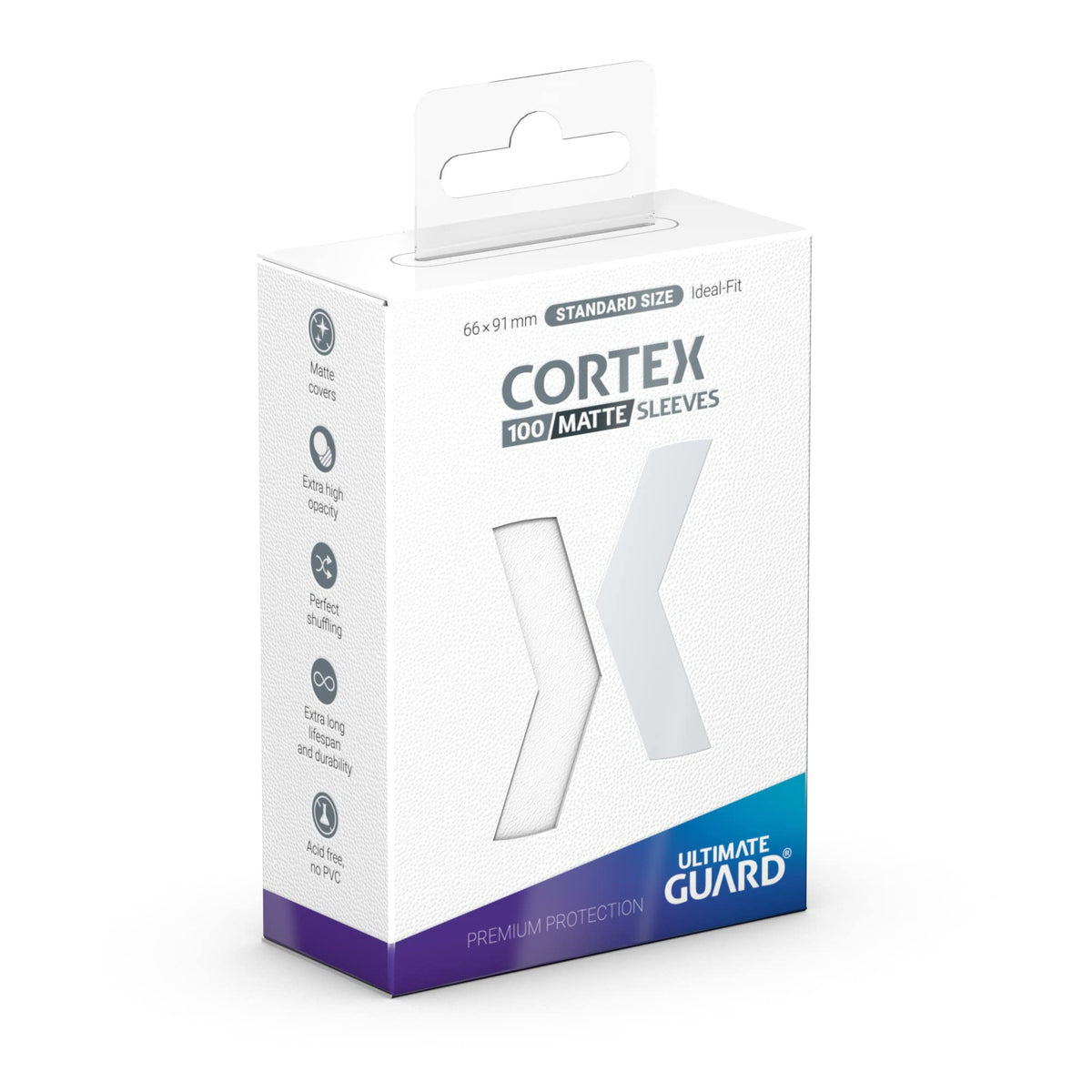 Ultimate Guard Cortex Sleeves – 100 Matte Kartenhüllen (Standardgröße) - White