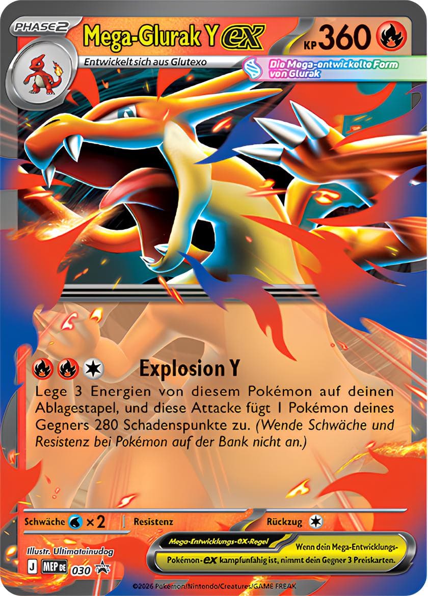 Pokemon Tin 127 Mega Glurak Y ex (Deutsch)