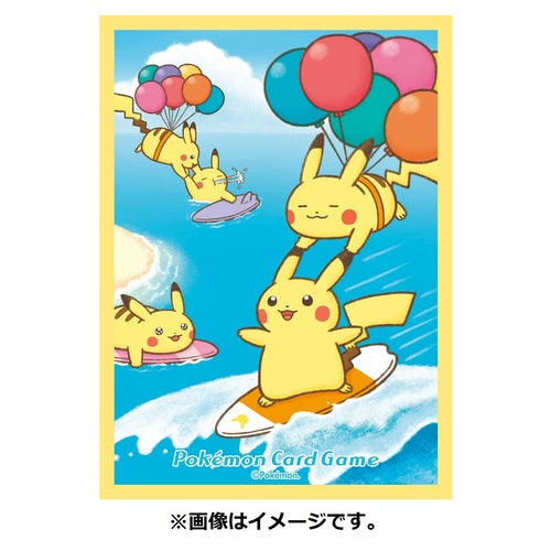 Pokemon Center Original Card Game Sleeve Surfing Pikachu & Flying Pikachu 64 Sleeves