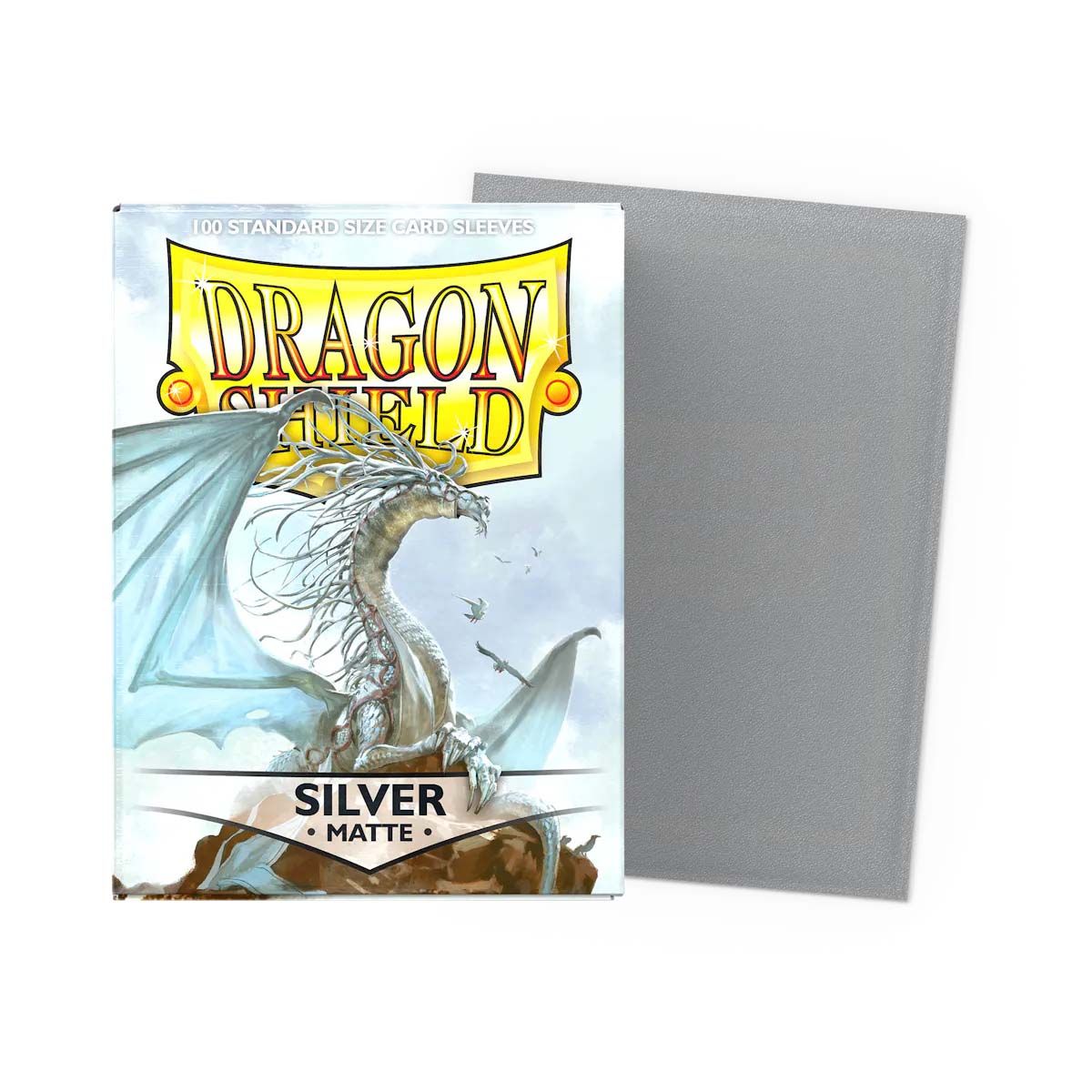 Dragon Shield - 100 Standard Size Card Sleeves - Silver Matte