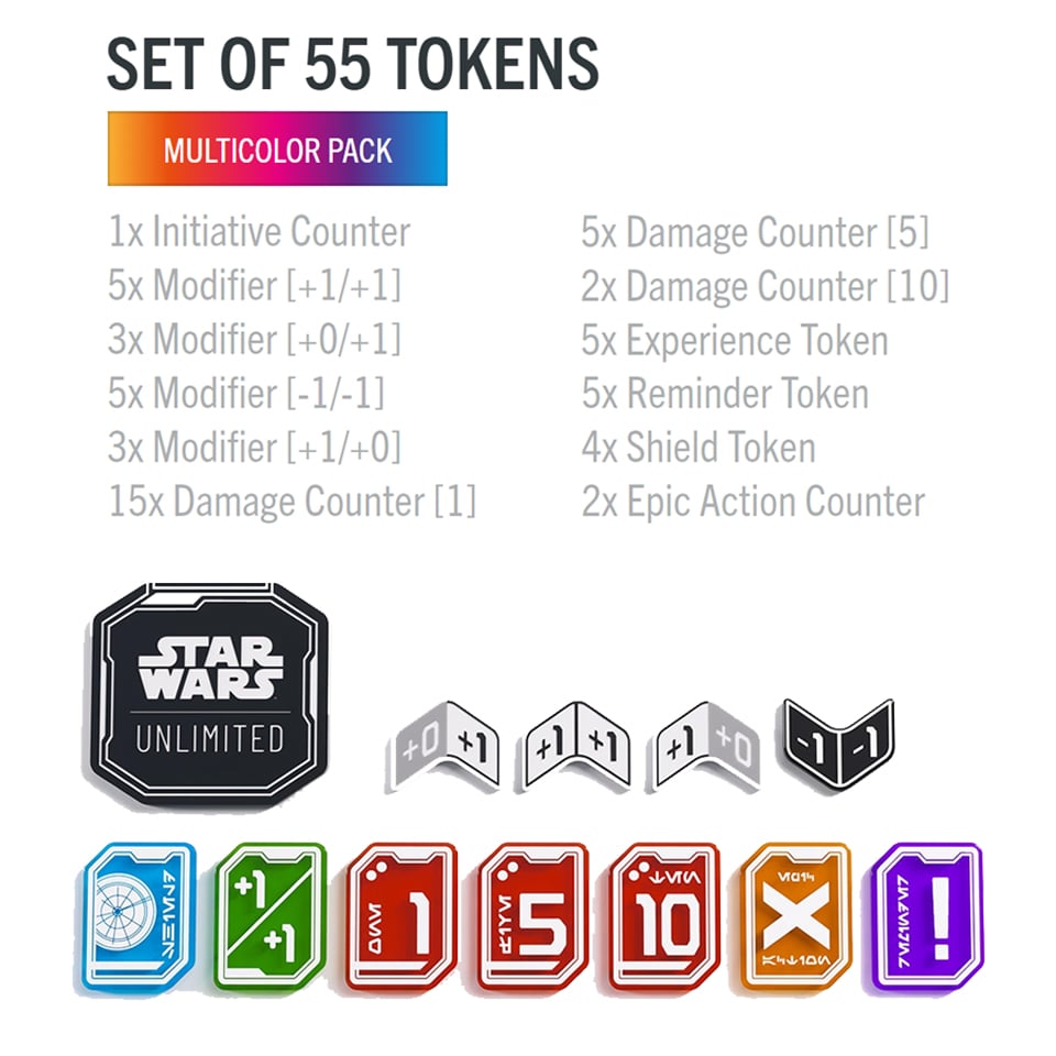 Gamegenic – Star Wars: Unlimited Premium Tokens PRO (55 Acryl-Marker)