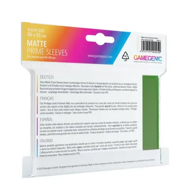 Gamegenic – Matte Prime Sleeves (100 Kartenhüllen, Standardgröße) - Grün