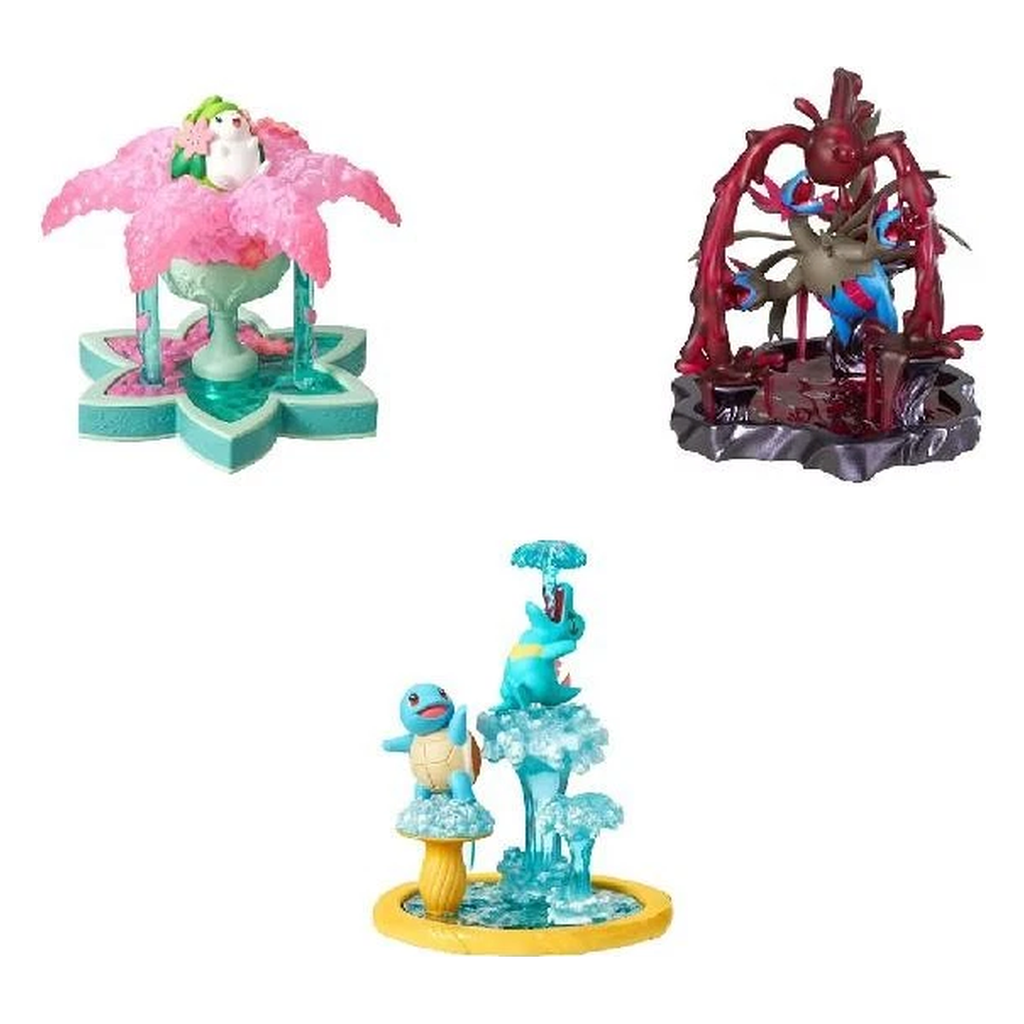 Re-Ment Pokemon Shower Splash! Shaymin, Trikephalo, Schiggy & Karnimani