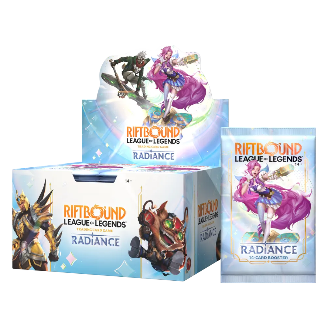 Riftbound Radiance Booster Display mit Boosterpack