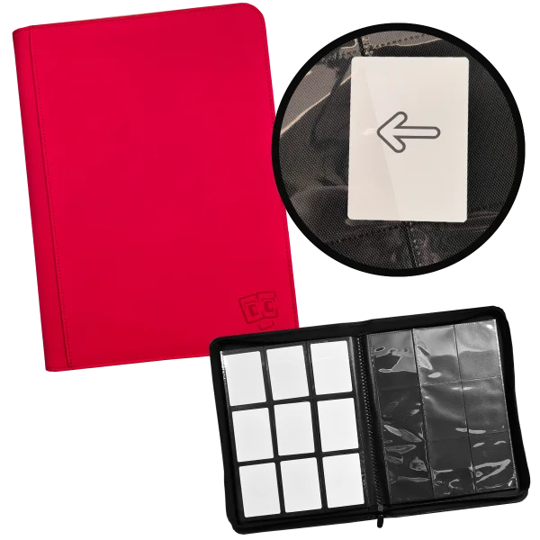 TCG Guru – 9er Pocket Binder Rot (Ordner mit Reissverschluss)