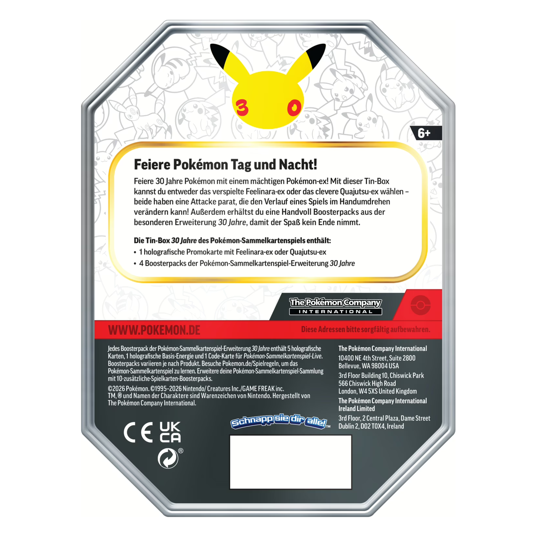Pokémon 30 Jahre – Tin-Box #2 Nacht: Quajutsu-ex (deutsch)