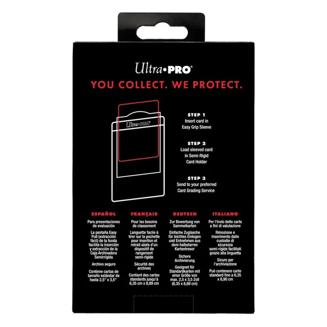 Ultra Pro Card Grading Submission Combo Pack – 50 Semi-Rigid Card Holder + 50 Easy Pull Sleeves